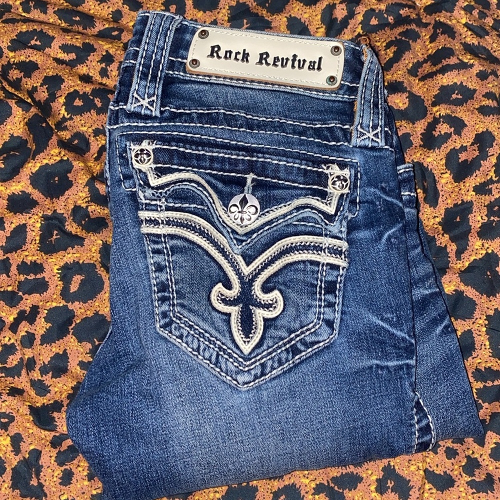 Rock Revival skinny dark washed jeans, size 26